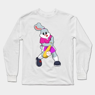 Rabbit at Baseball with Baseball bat Long Sleeve T-Shirt